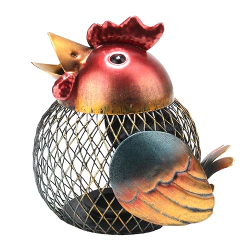 Mloarts 5 inches Cute Vintage Chicken Coin Bank,Novelty Cool Metal