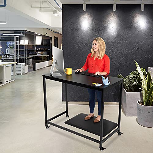 Stand Steady Joy Mobile Workstation | Standing Height Table On Wheels For Home, Office & School | Portable Standing Desk With Locking Wheels | Mobile Training Table & Collaboration Desk(Black/47X24In) #TOP4