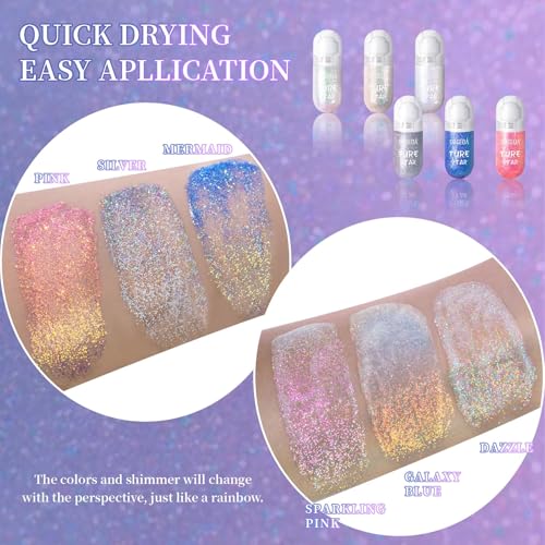 image for DAGEDA Body Glitter Gel, Roll-on Face Glitter for Mermaid Makeup Festi