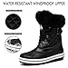 Mishansha Women Fashion Winter Boots Thermal Cold Whether Snow Shoes Water Resistant Anti-Skid Outdoor Botas US 9 Eerie Black
