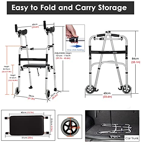 Déambulateur vertical charge 150 kg pliable pour surmonter le manque de mobilité
