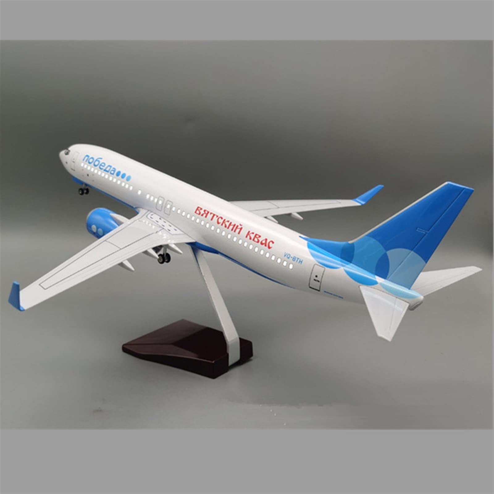 XJBTBA 47cm Model w skali 1 85 Rosja Victory Airlines dla Boeinga 737 Samolot linii lotniczych Odlew z żywicy Samolot Miniaturowy zestaw hobbystyczny (bez światła)