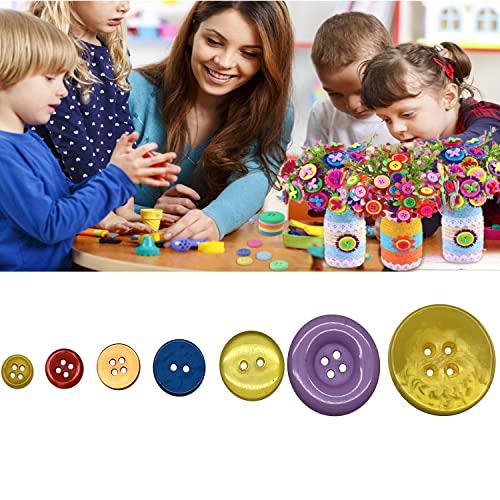 1980 Pcs Resin Buttons, Assorted Sizes Craft Buttons for Sewing DIY Crafts,Children\'s Manual Button Painting, Mixed Colors