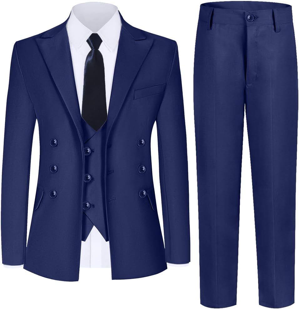 Boys Double Breasted Suit for Kids Tuxedo Boy Formal Suits 5 Pieces Wedding Guest Outfit Prom Dress Clothes