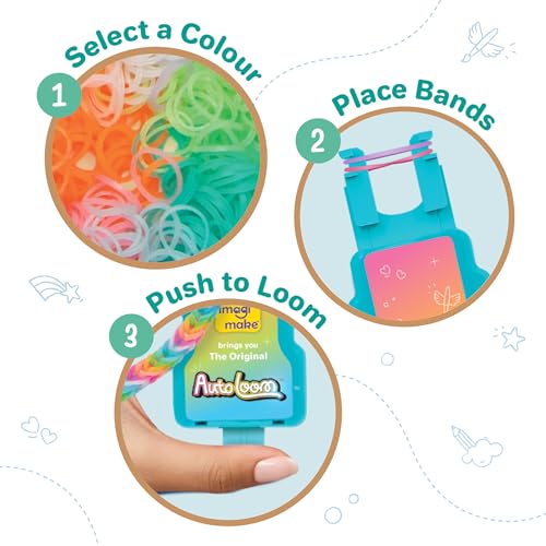 Image of Imagimake Rainbow Loom Bracelet Making Kit |825+ Bands, Charms & Beads with Auto Loom Tool | DIY Art & Craft Kit | Travel Toys | Creative Gift for Girls Age 7+