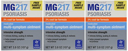 MG217 Medicated Tar Ointment, Psoriasis Treatment, Intensive Strength, 3.8 oz. 3 pack
