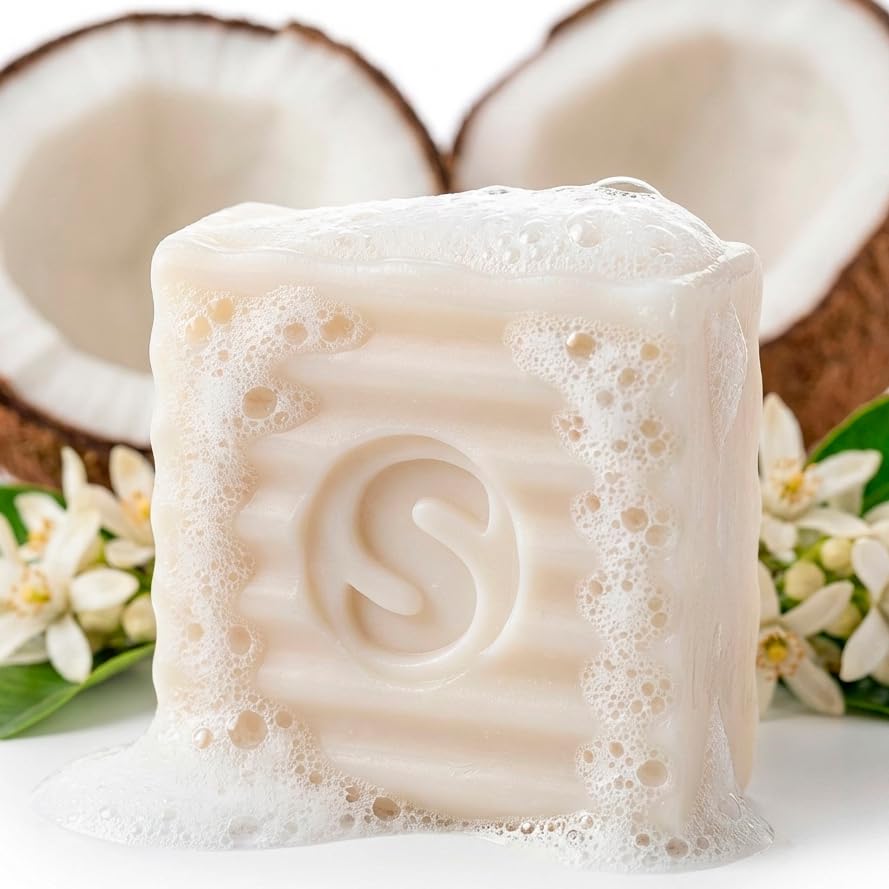 Jabón ROPA 100% Aceite de Coco Natural – Jabón para Ropa Íntima, Delicada y Bebé – Quitamanchas Artesanal Hipoalergénico y Vegano – Pastilla Sólida Sin Plástico (Zero Waste) 125g