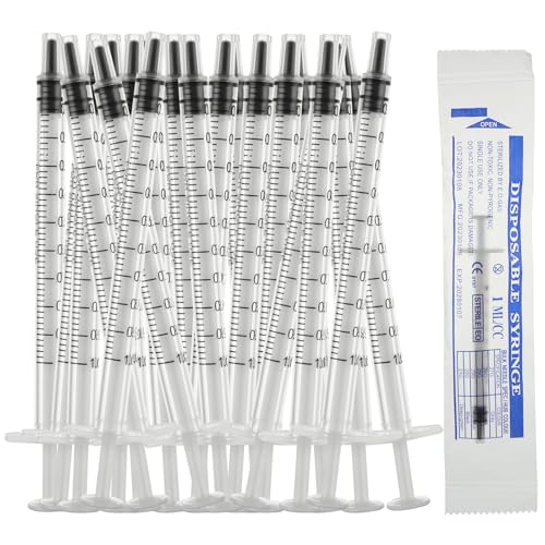 LOPYXBR 200 Stück 1ml Kolostrum Spritze, Einwegspritzen 1ml Spritze Steril, Spritzen 1ml ohne Nadeln Einzelverpackung für wissenschaftliche Labore, Gießen, Nachfüllen, Füttern von Haustieren