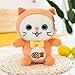 WLYY Cute Totoro Plush Toy Big Eyed Cat Doll Ragdoll Doll Birthday 23cm Naranja