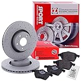 ORIGINAL ZIMMERMANN SPORT-BREMSSCHEIBE SATZ BREMSSCHEIBEN COAT Z BELÜFTET Ø286 GELOCHT + BREMSBELÄGE BREMSKLÖTZE VORNE