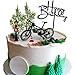 6PCS Bicycle Cake Toppers Bike Cake Decorations Set with Bicycle Street Light Road Cone Tree for Bicycle Themed Birthday Party