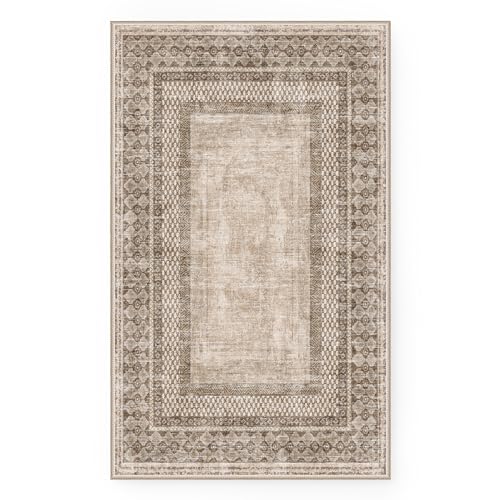 Tapete decorativo lavable marrón 5'x8' NICETOWN miniatura 4
