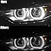 X AUTOHAUX 4pcs 132mm and 138mm White Light LED Headlight Angel Eyes Retrofit Kit with Relay Wiring CCFL Rings for BMW M3 M4 without Lens