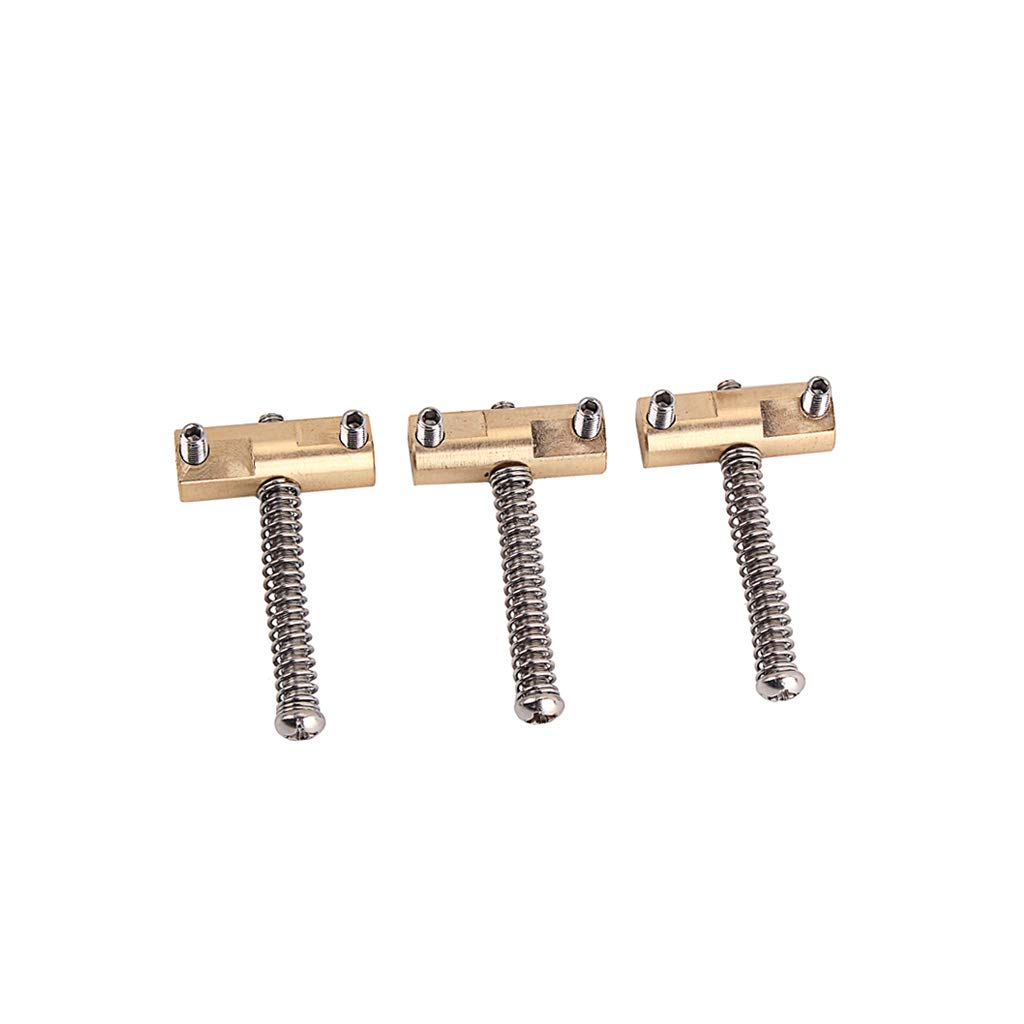 Alnicov Zestaw mosiężnych siodełek kompensujących do mostka gitarowego (3 sztuki) - 10,8 mm siodełko typu barrel do gitary elektrycznej Telecaster w stylu Tele