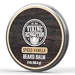 Viking Revolution Spiced Vanilla Beard Balm - Beard Butter with Argan Oil, Beard Softener for Men with Jojoba Oil - Beard Moisturizer for Men with Beeswax - Beard Wax for Men (2oz, 1 Pack)