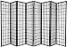 Panel Shoji Screen Room Divider 3 - 10 Panel 8 pnael, Black,