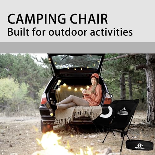 hailanbao Silla de Camping Ultraligera Plegable para Mochilero, Capacidad 300 lb, Negra miniatura 5