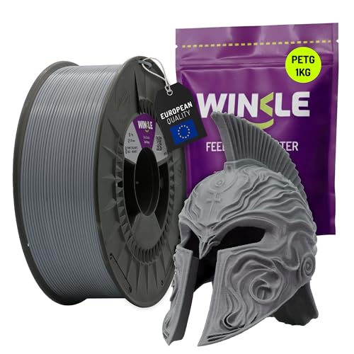 Winkle PETG Ash Grey Filament | 3D Printer Filament | PETG Filament 2.85mm 1kg | Compatible with Most 3D Printers | PETG