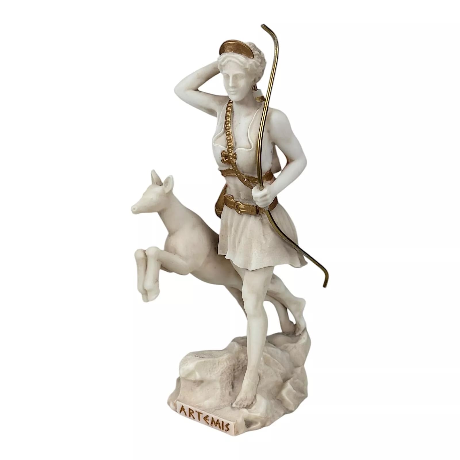 Artemide, statua della dea della caccia, 17 cm, con patina grigia