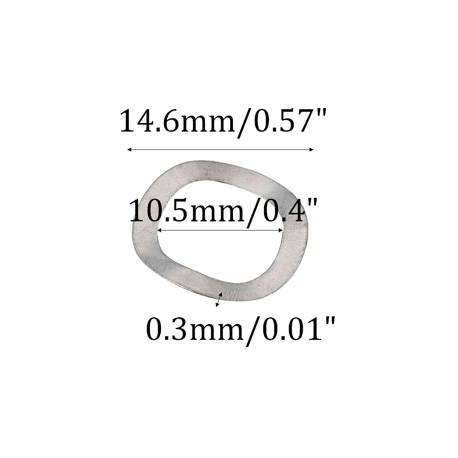 50PCS M10 Wave Spring Washers 304 Stainless Steel Spring Lock Washer for Screw Bolt Home Improvement Machinery Outdoor Construction