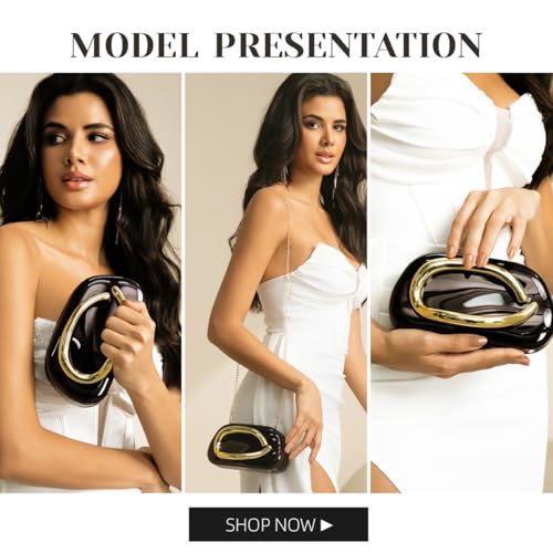 Image of PHILOMENA Evening Clutch Purses Women Acrylic Handbags Metal Handlebars Shoulder Crossbody Bag Wedding Party Casual