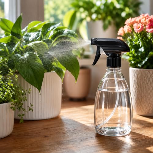 400ml Clear Trigger Spray Bottle Empty Refillable Plastic Spray Bottle with Adjustable Nozzle Sprayer Water Mister for Cleaning Gardening Hairdressing Plants Home Salon Household Use Pack of 1