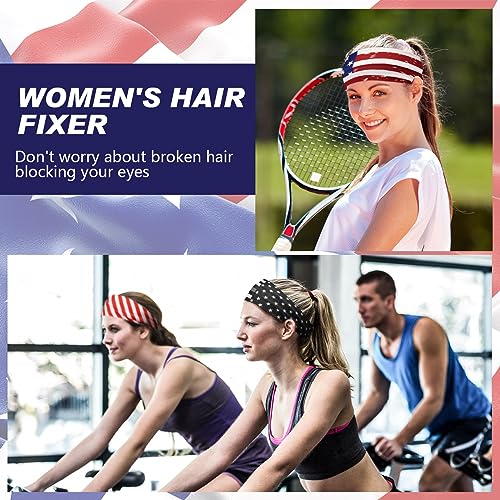 Image of 18 Pcs Sports Sweatbands for Men Women Camo Headbands Workout Non Slip Headbands Breathable Head Band Fitness Stretchy Unisex Hairband for Yoga Running Cycling Ball