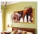 AUVS® 3D Amovibles Briser Le Mur Autocollant Vinyle Stickers Muraux /mur Peintures, Art Autocollants Décorateur Elephants (60x90cm)