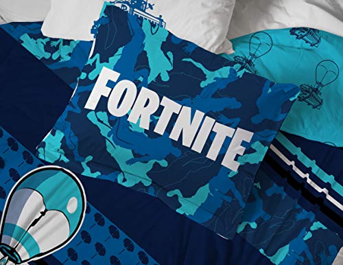 Image of Jay Franco Fortnite Battle Bus 7 Piece Full Bed Set - Includes Reversible Comforter & Sheet Set Bedding - Super Soft Fade Resistant Microfiber (Official Fortnite Product)