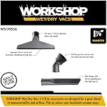 WORKSHOP Wet/Dry Vacs WS17853A 1-7/8-Inch Accessory Kit for Wet Dry Shop Vacuum, 3-Piece , Black