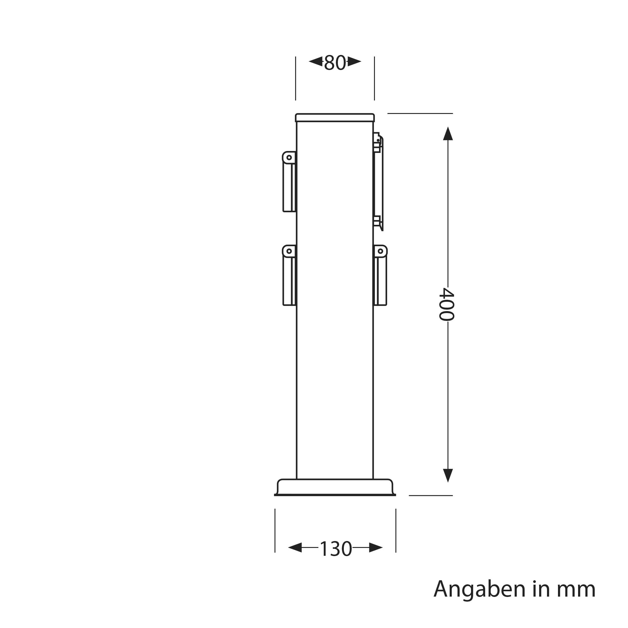ledscom.de 2X Garten Steckdosensäule Polly für außen, IP44, Timer/Zeitschaltuhr, 3-Fach, Edelstahl, anthrazit, eckig, 40 cm