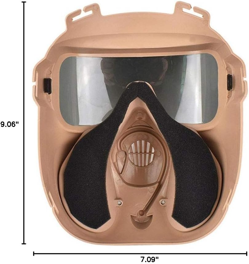 Outdoor Paintball Shooting Face Protection Gear Tactical PC Mask with 2 Fans