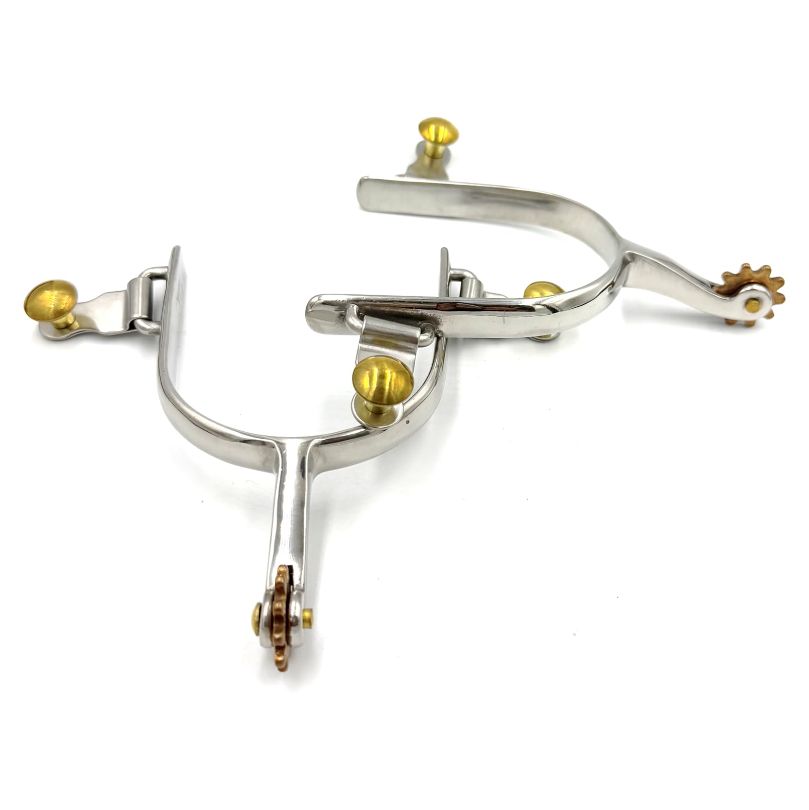 Éperons d'équitation pour chevaux avec roue solaire cuivre et style western ES1097