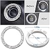 Bling Car Accessories for Women,7 Pack Sparkly Rhinestone Diamond Steering Wheel Cover Set,Bling Seat Belt Cushion,Shift Knob Cover,Push Start Button Accessories,Car Cup Coaster,Silver