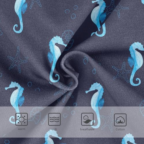 Little Girls' Soft Cotton Underwear Kids Breathable Comfort Blue Seahorse Panties Briefs Toddler3