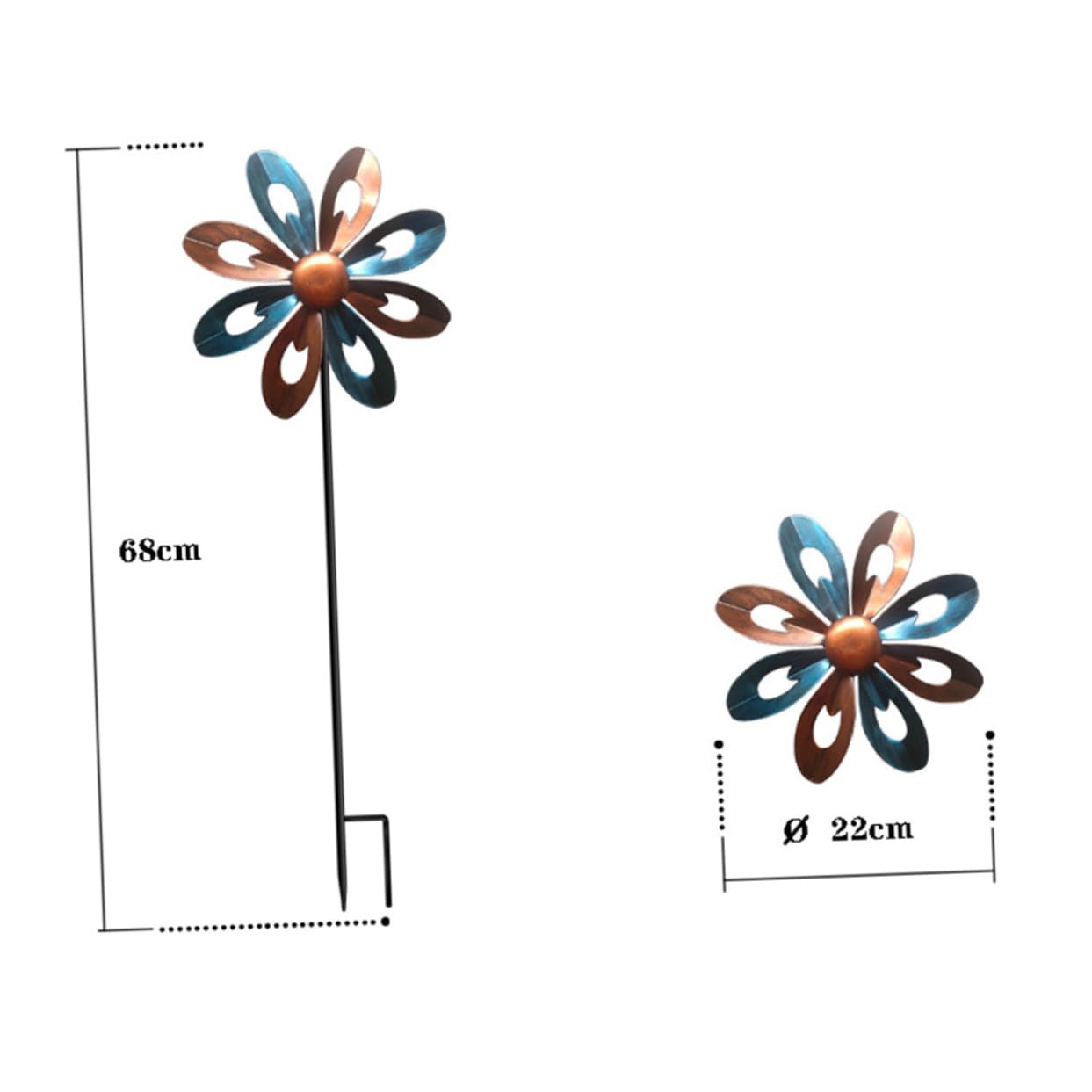 SHINEOFI Girandola Vento in Ferro per Decorazione Giardino Esterno, Facile da Usare Design Unico e Rotazione Automatica al Vento per Cortile e Prato