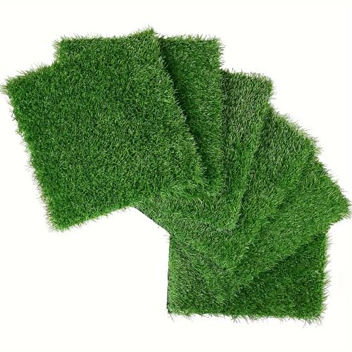 Set di 36 piastrelle di prato artificiale, 30 x 30 cm, piastrelle per terrazze e tappeto per esterni, morbido prato artificiale per balconi, terrazze e animali domestici, colore verde