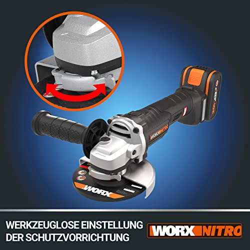 Worx WX812.9 NITRO Akku-Winkelschleifer 20V mit 125mm Scheibendurchmesser