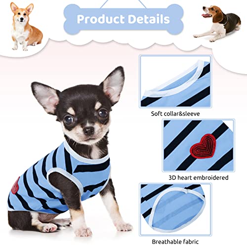 Preferhouse Pet Dog Striped T-Shirt Dogs Cats Cotton Vest Spring Summer Pet Apparel Tee Shirt Suitable For Small And Medium Large Pets French Bulldog Bichon #TOP5