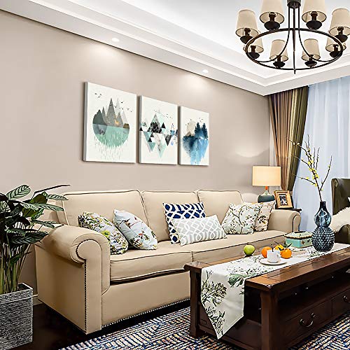 Abstract Wall Decor Canvas Wall Art Paintings Abstract Geometry Mountain Wall Pictures Artworks For Living Room Family Bedroom Decoration,16X24 Inch/3Piece,Office Large Size Wall Decorations Posters #TOP2