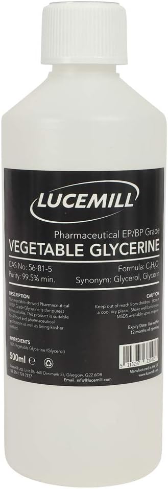 500ml VEGETABLE GLYCERINE (VG) EP/BP PHARMACEUTICAL GRADE