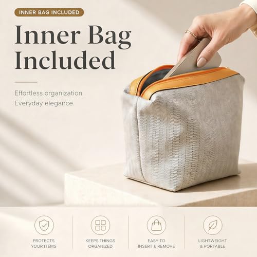 Image of Tote Bag for Women Vegan Leather Bucket Purse for Women Top Handle Handbag Shoulder Bag with Detachable Small Purse