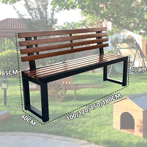 Banc de jardin résistant blanc et jaune 40x100 cm avec dossier - 3