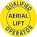 NMC HH84R, Hard Hat Label"Qualified Aerial ." (20 Packs of 25 pcs)