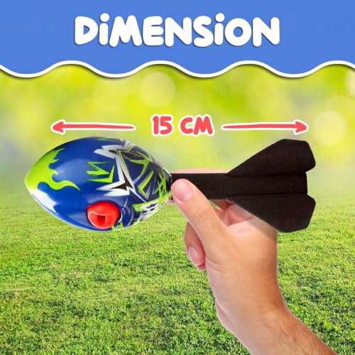 Image of Wembley Missile Foam Rocket Toys for Kids with Whistling Sound Aerodynamic Rocket Ball Fly High Action Launcher Outdoor Toys Gift for Boys Girls (Blue)