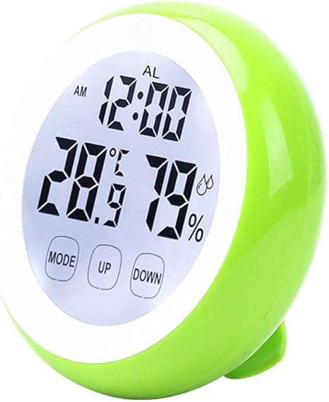 Amazon Co Jp ミニポータブルデジタル旅行目覚まし時計付き温度計湿度計赤ちゃん子供部屋温度湿度モニター グリーン ホーム キッチン