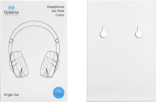 Miniatura 5 de Geekria 100 pares de fundas desechables para auriculares de resonancia magnética con caja dispensadora, almohadillas sanitarias elásticas, cojines