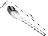 Vista 2 de Cucharas de sopa gruesas y pesadas, cucharadas de acero inoxidable, cuchara de plata china, cucharas asiáticas gruesas de mango largo, 7.1 pulgadas