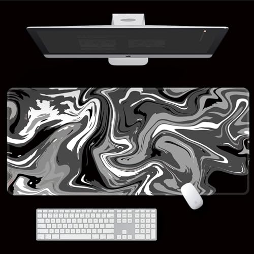 HAPPOW Großer Mauspad für Schreibtisch, Mousepad XXL Gaming, 700 x 300 mm Fluid Art Mauspad rutschfest Genähte Kanten, Präzise Steuerung, Waschbares Mausunterlage, Für PC Laptop Office