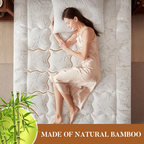 100% Waterproof King Size Mattress Topper, Thick Pillow Top Mattress Pad,Up to 21 Inch Deep Pocket,Soft Breathable Mattress Pad for Back Pain, Protector Cover(White)